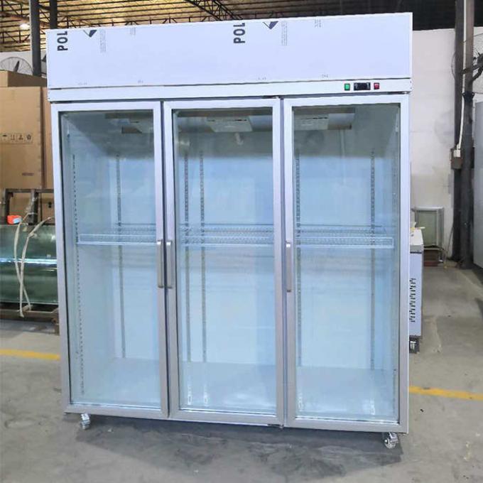 3ガラス ドアが付いている直立した商業アイス クリームの表示フリーザー 0