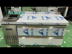 商用 2 ドラワー キッチン 作業台 ステンレス鋼 冷蔵 1.5M 作業台
