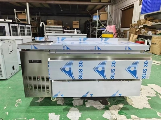 カスタマイズされた 商業用冷蔵庫 冷蔵庫 60 " カウンター底冷蔵庫 2 引き出し 115v 304 シルバー