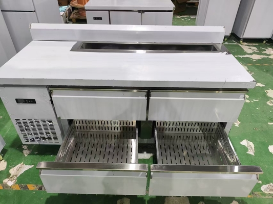 商用 棚底 冷蔵庫 4 引き出し バックスプラッシュ オーダーメイド キッチンテーブル