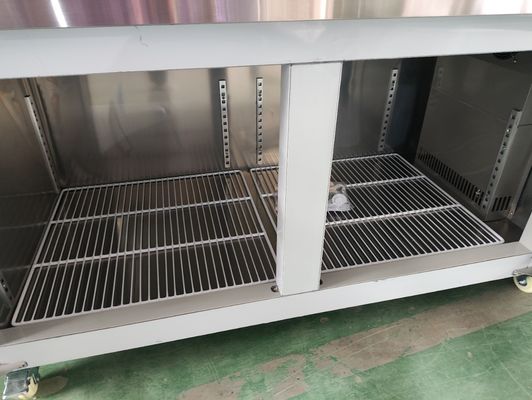 レストランのためのカウンター冷蔵庫の下 グラスドア付きの商用作業台