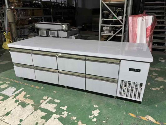 商業用8つの引き出し カウンターテーブル カウンターの下 キッチン 作業台 冷蔵庫