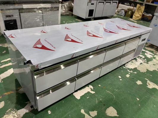 商業用8つの引き出し カウンターテーブル カウンターの下 キッチン 作業台 冷蔵庫