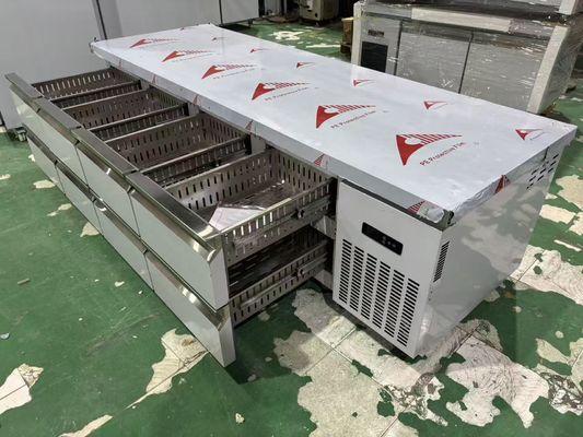 商業用8つの引き出し カウンターテーブル カウンターの下 キッチン 作業台 冷蔵庫
