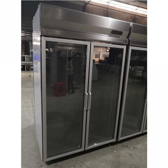 1000L直立した商業ステンレス鋼の冷蔵庫の冷凍庫 0