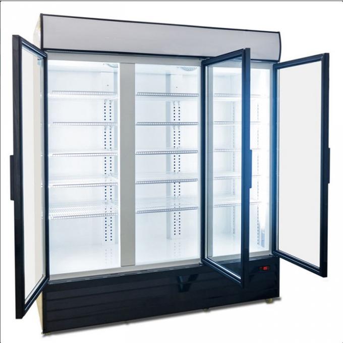 ROHS CFCの自由な商業ガラス ドアのクーラー1500Lの直立物のガラス ドア棒冷却装置 0