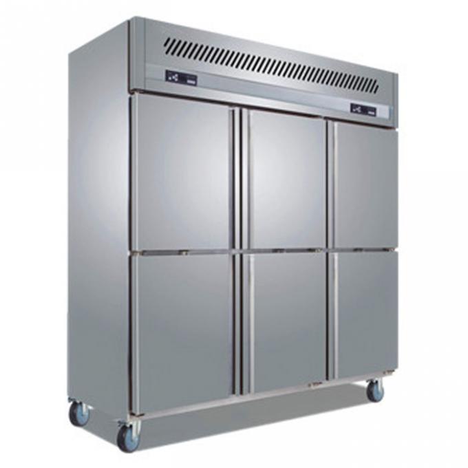 880W 6ドアの商業ステンレス鋼の冷蔵庫の冷凍庫 0